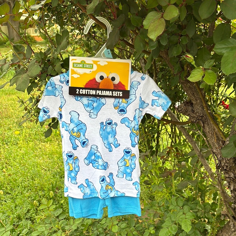 Sesame Street Blue Cookie Monster Kids Shirt (1 SET ONLY)